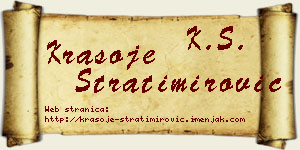 Krasoje Stratimirović vizit kartica